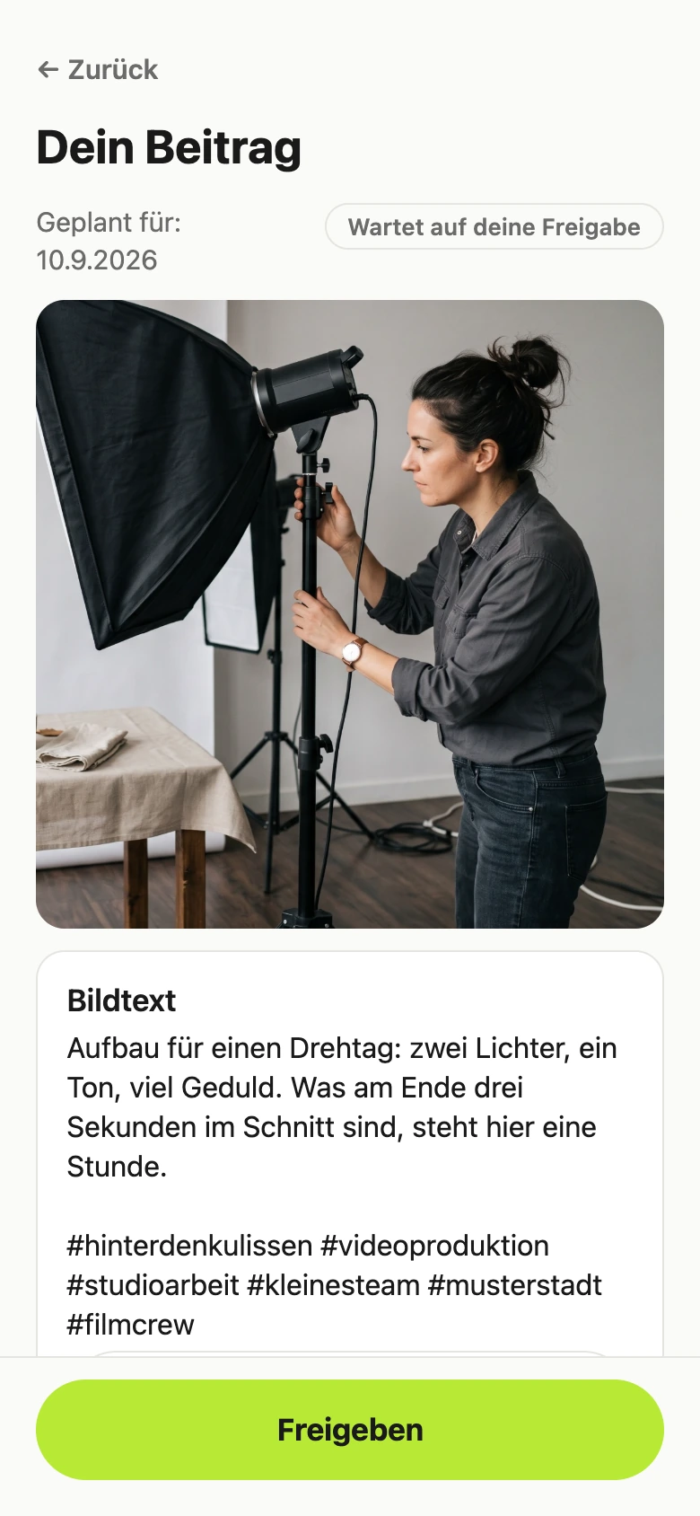 Fertiger Portfolio-Beitrag in der PostOS-Vorschau